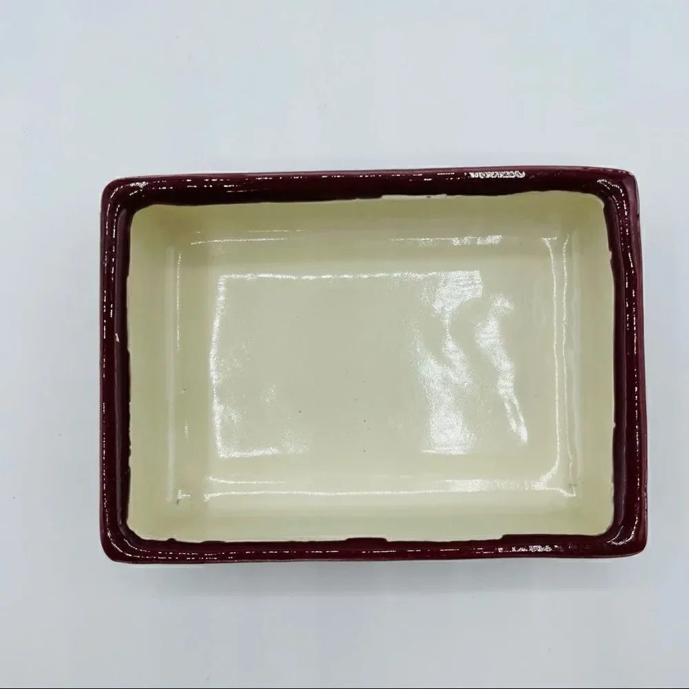 Vintage Handmade Ceramic Strawberry Trinket Box